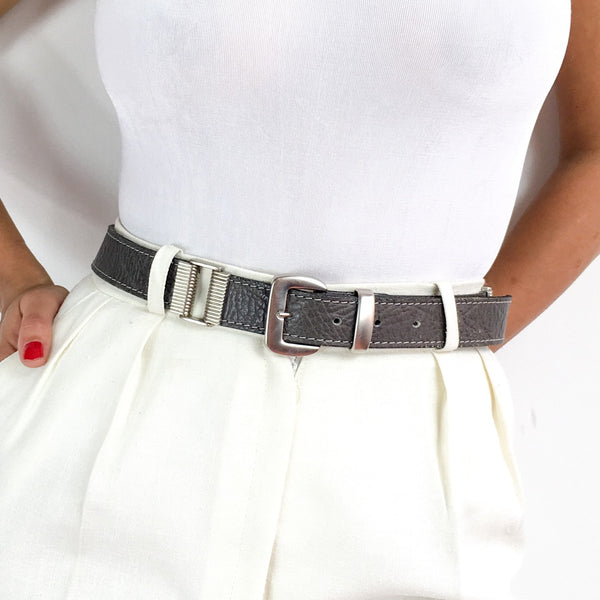 80s vintage leather waist belt