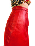 80s vintage leather pencil skirt