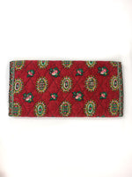 70s vintage dark red quilted "Provençal" clutch/pouch