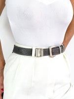 80s vintage leather waist belt