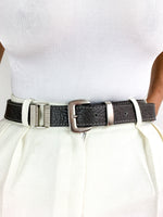 80s vintage leather waist belt