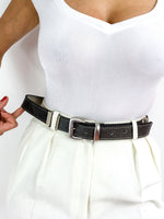 80s vintage leather waist belt