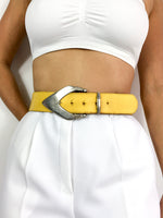 80s vintage leather waist belt, arrow buckle