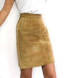 90s vintage high waist suede pencil skirt, 70s vibes