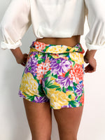 80s vintage high waist shorts, matching belt