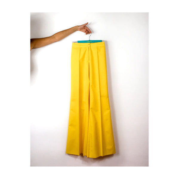 60s vintage high-waist yellow flares, FR 34 (UK 6,USA 2)